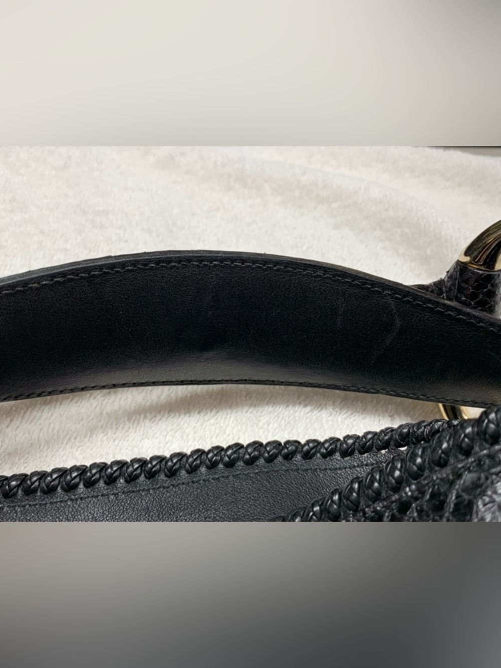 Gucci Horsebit Large Black Python Snakeskin Hobo Bag - Picture 12 of 16